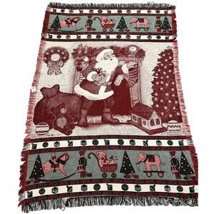 Vtg 1993 Manual Woodworkers and Weavers Christmas Santa Tapestry 44x66